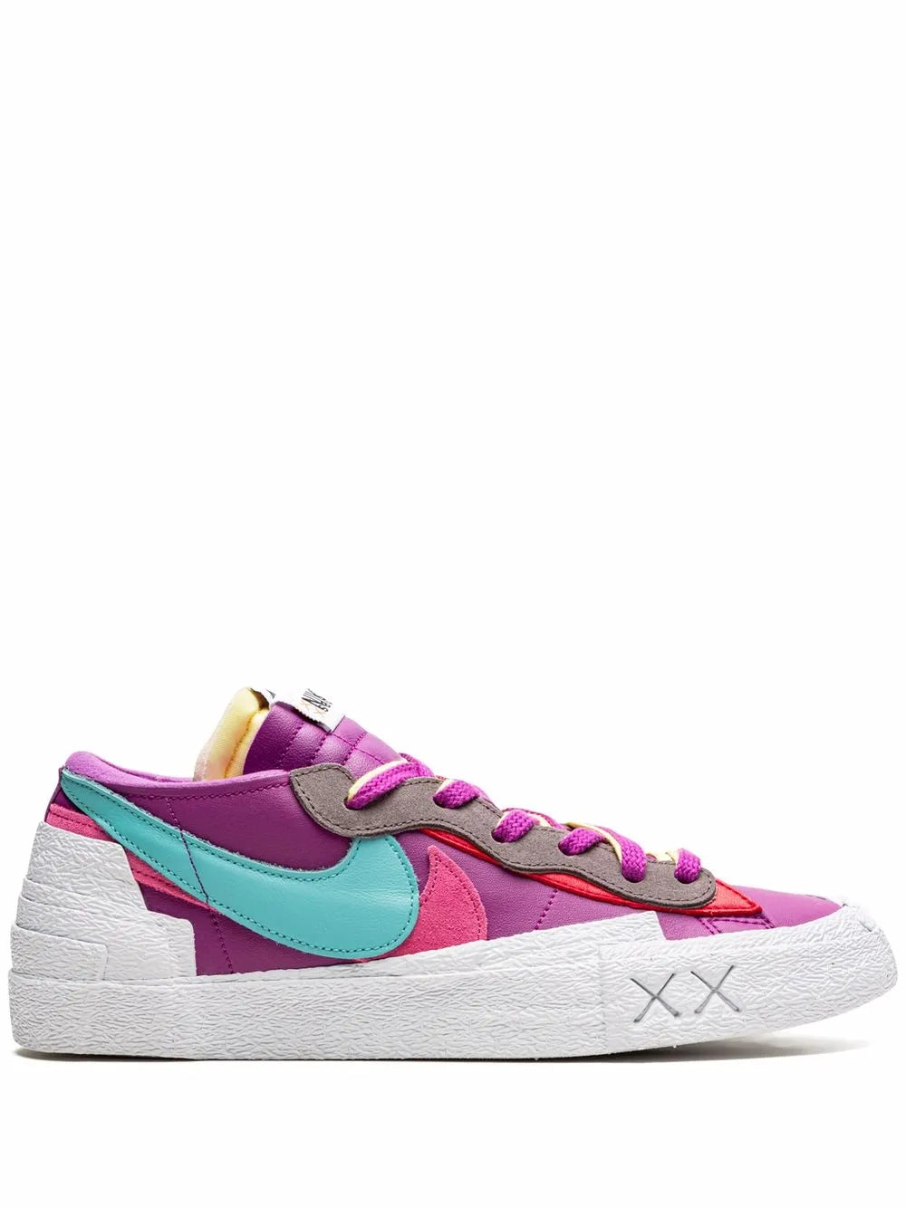 Exclusive Nike X Sacai X Kaws Blazer Low Purple Dusk Sneakers — Violet — Size US M 6 - US W 7.5 — Front View