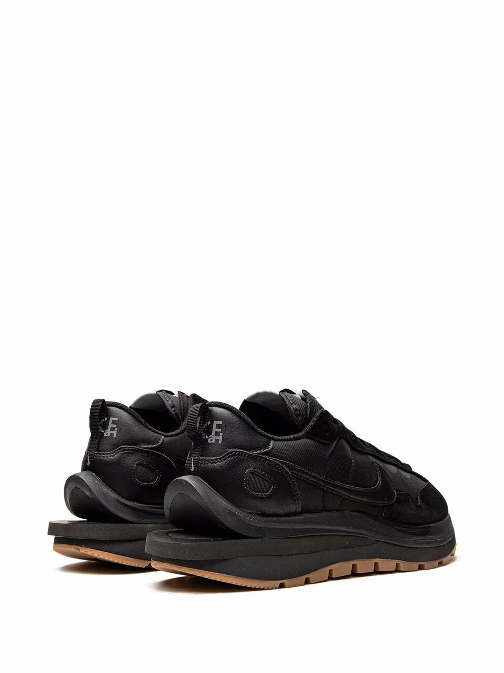 Exclusive Nike X Sacai Vaporwaffle Off Noir Sneakers — Black — Size US M 5 - US W 6.5 — Back View