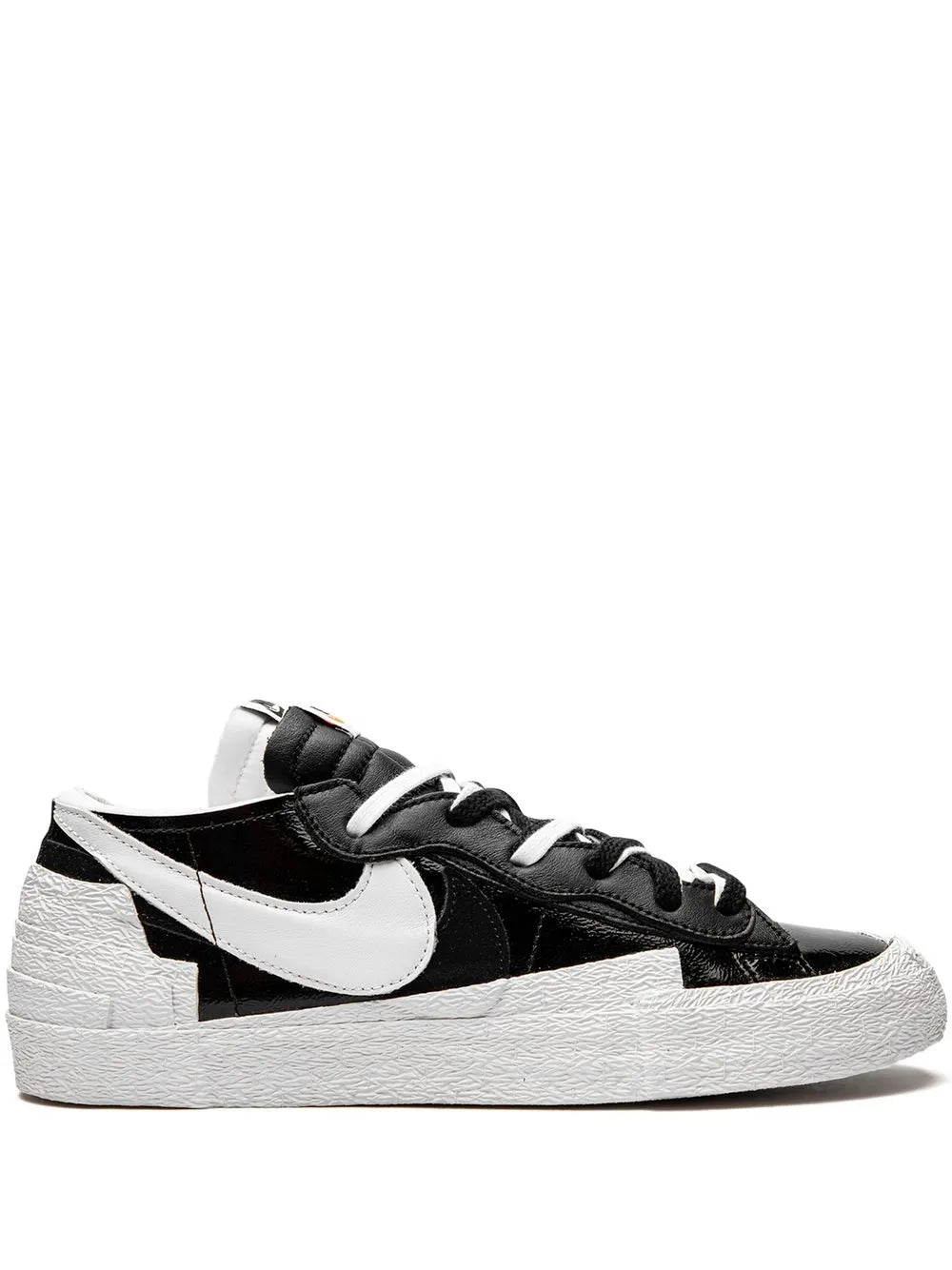 Exclusive Nike X Sacai Blazer Low Black Patent Leather Sneakers — Black — Size US M 11.5 - US W 13 — Front View