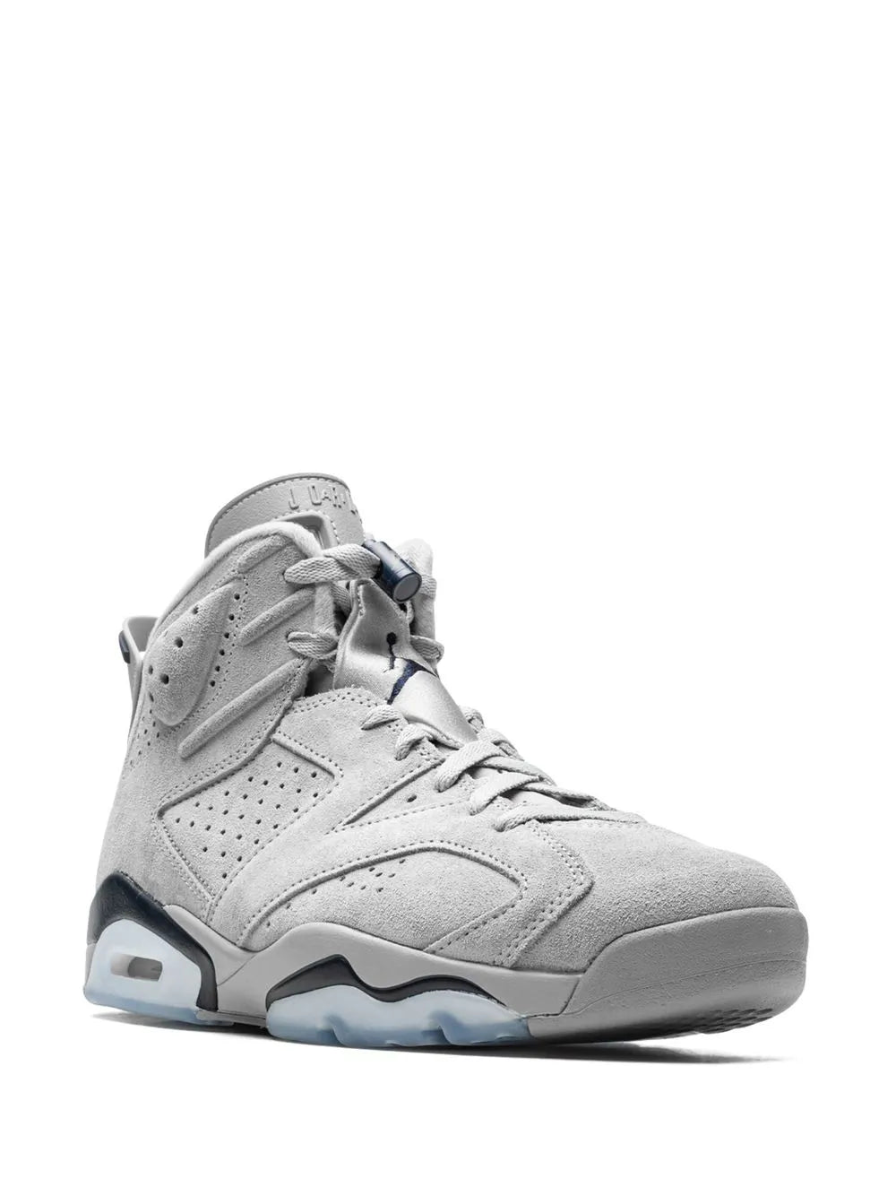 Exclusive Air Jordan 6 Georgetown Sneakers — Magnet/College Navy — Size US M 6 - US W 7.5 — Side View