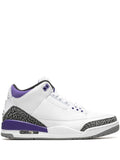 Exclusive Air Jordan 3 Dark Iris Sneakers — Purple/White/Grey — Size US M 6.5 - US W 8 — Front View