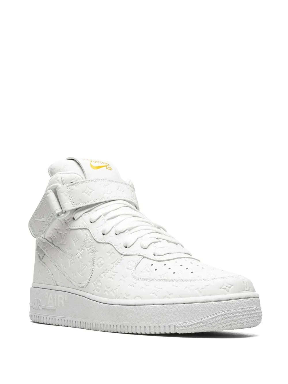 Exclusive Nike X Louis Vuitton X Virgil Abloh Air Force 1 Mid White/White Sneakers — Same as shown — Size US M 3.5 - US W 5 — Side View