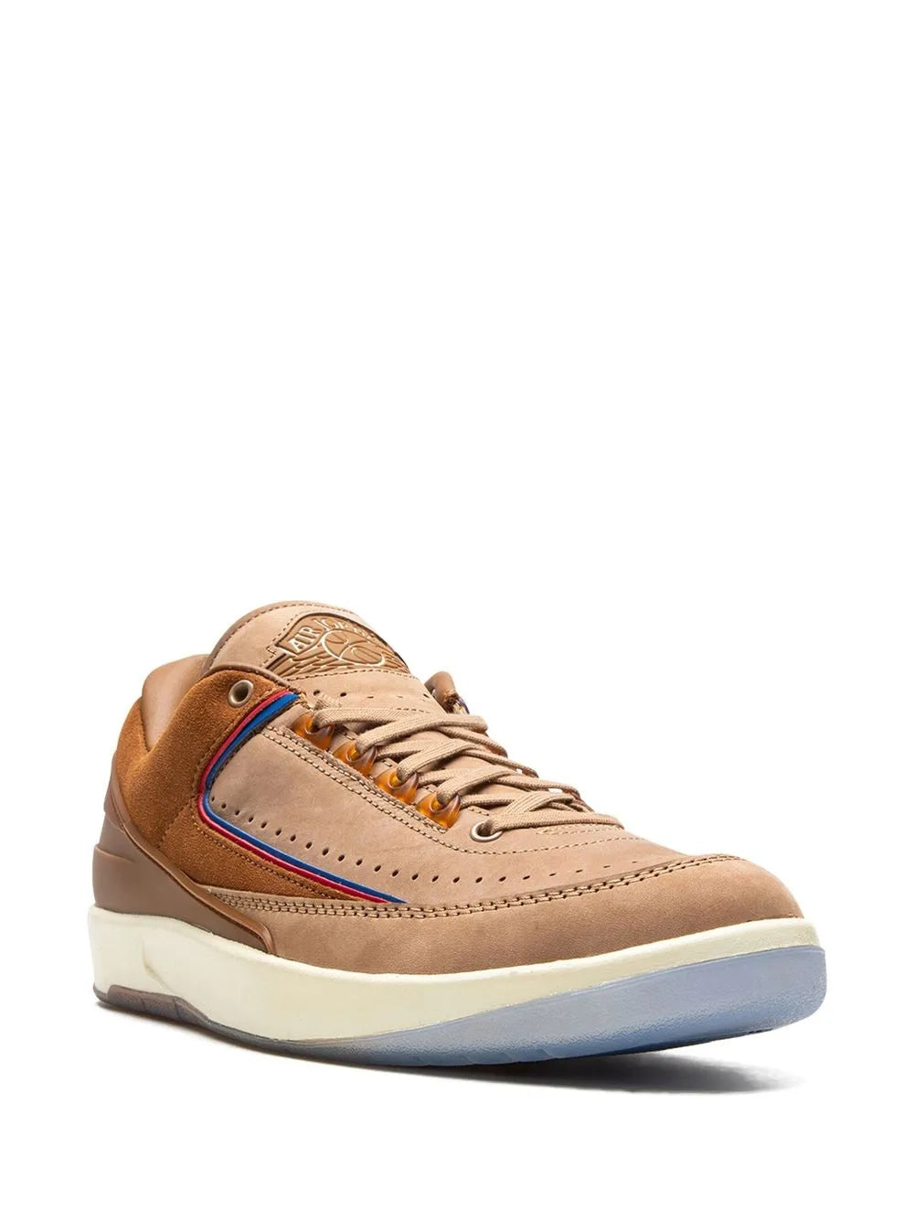 Exclusive Air Jordan 2 Low Two 18 Sneakers — Brown/Multicolour — Size US M 4.5 - US W 6 — Side View