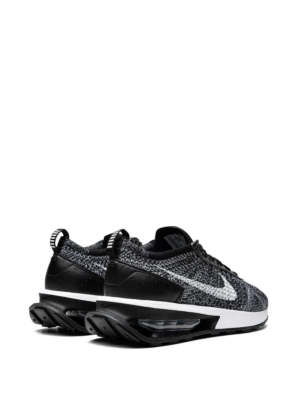 Exclusive Air Max Flyknit Racer Oreo Sneakers — Black/White — Size US M 3.5 - US W 5 — Back View
