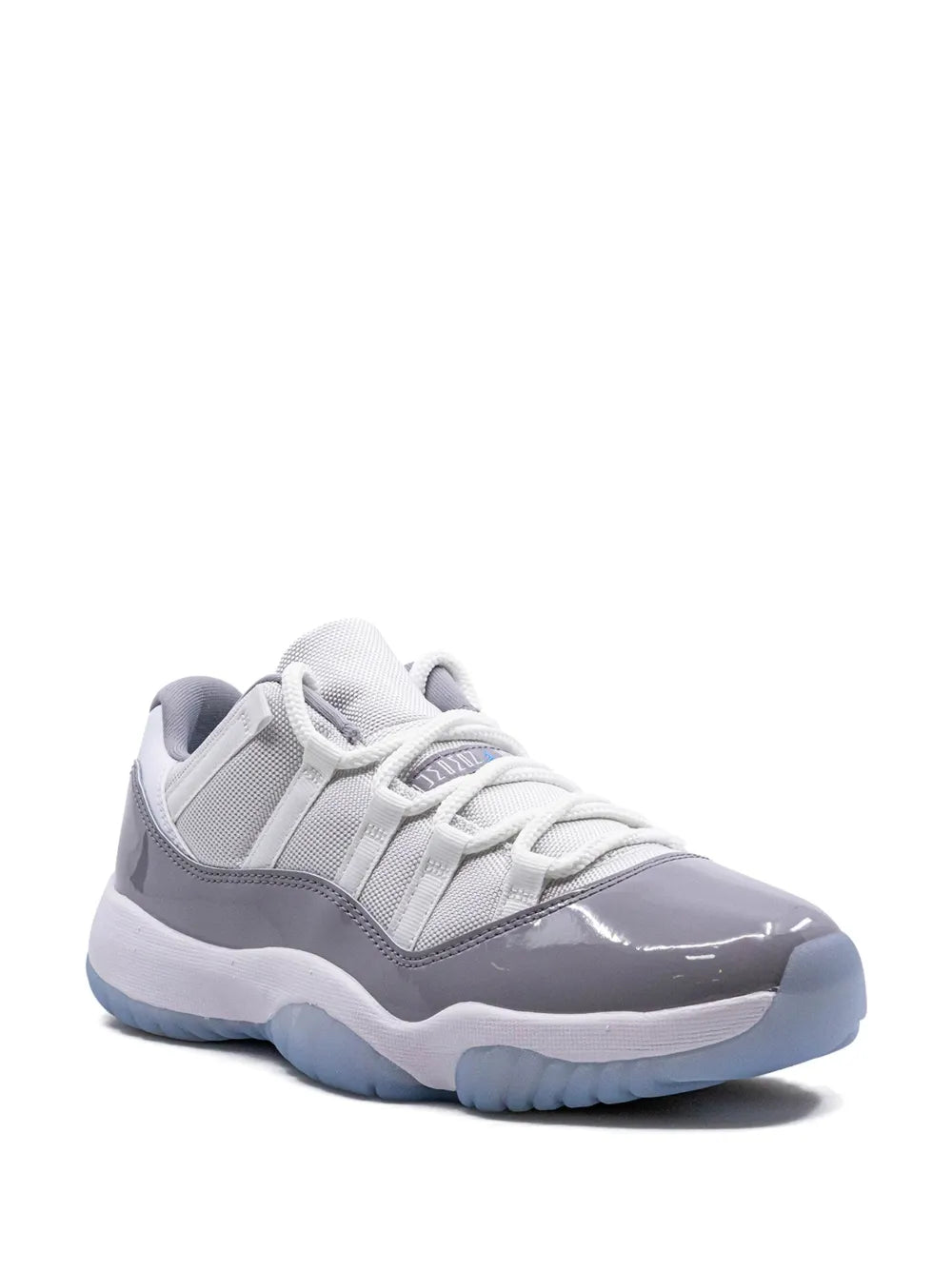 Exclusive Air Jordan 11 Low White Cement Sneakers — White/Grey — Size US M 6 - US W 7.5 — Side View