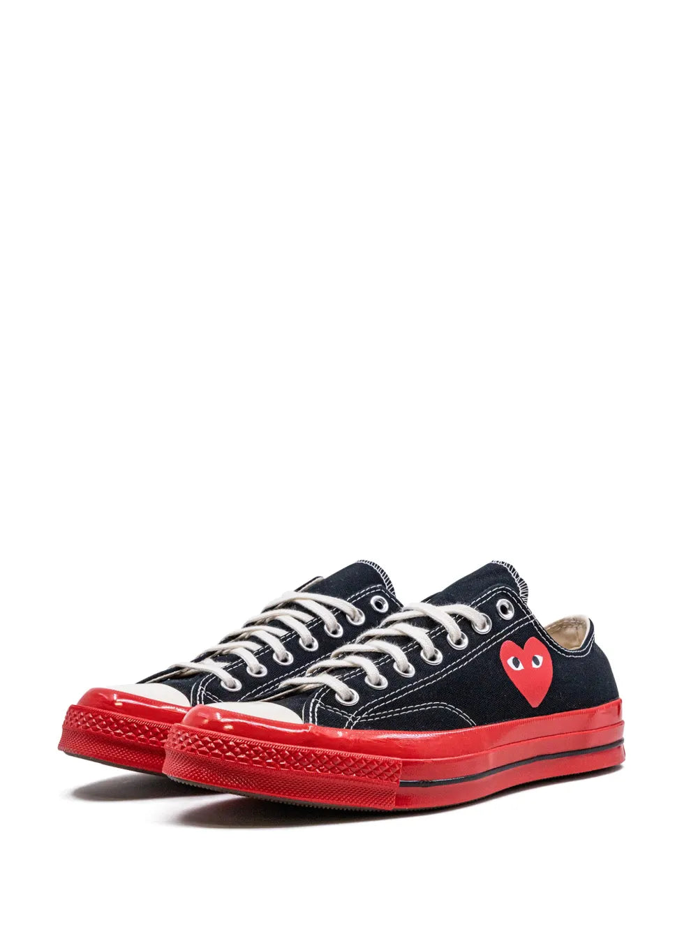 Exclusive Converse X Cdg Chuck Taylor 70 Low Sneakers — Black/Red — Size US M 9 - US W 10.5 — Detail View