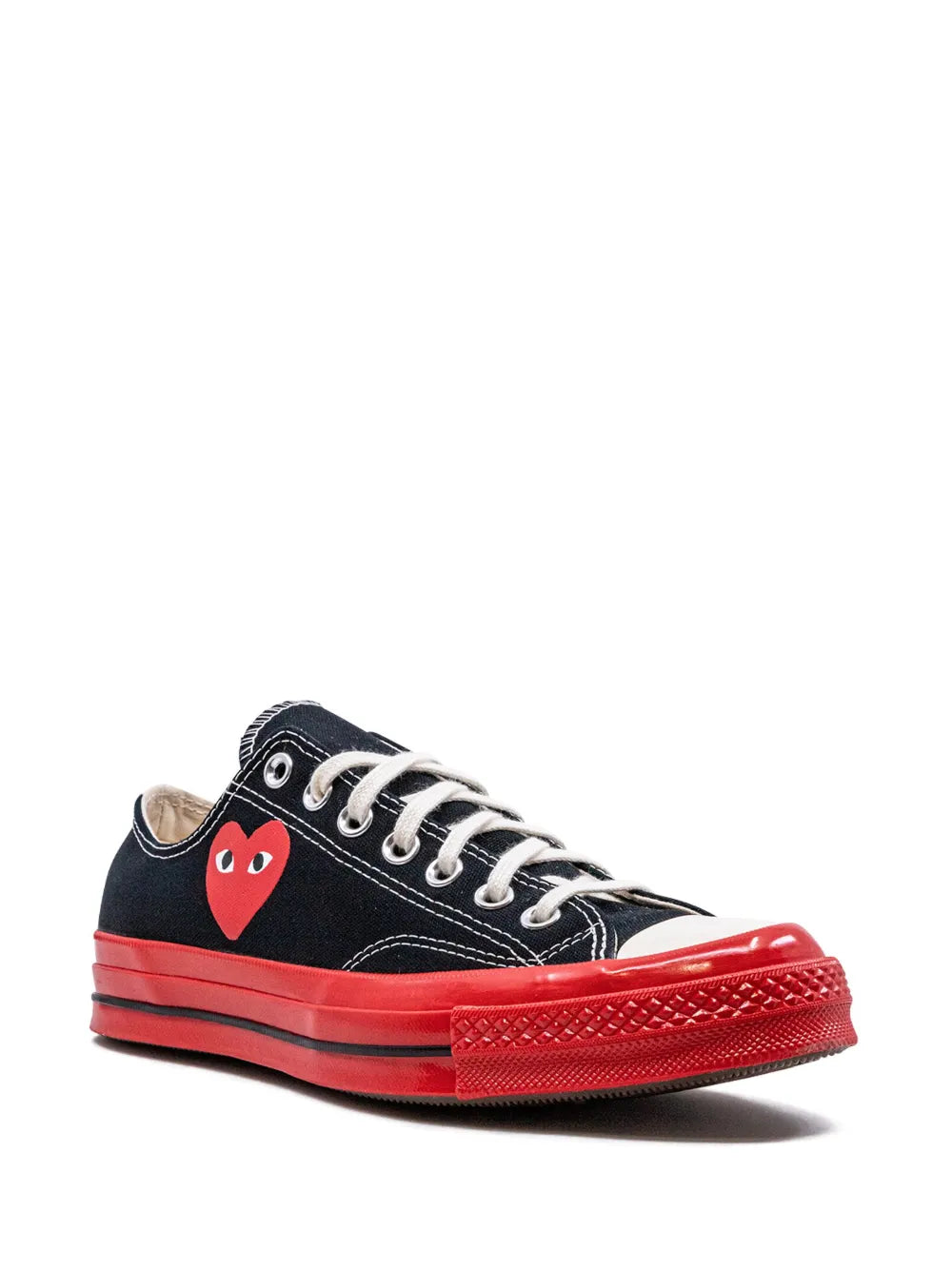 Exclusive Converse X Cdg Chuck Taylor 70 Low Sneakers — Black/Red — Size US M 9 - US W 10.5 — Side View