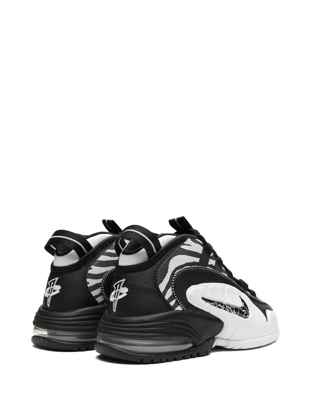 Exclusive Air Max Penny Tiger Stripes Sneakers — Black/White — Size US M 3.5 - US W 5 — Back View