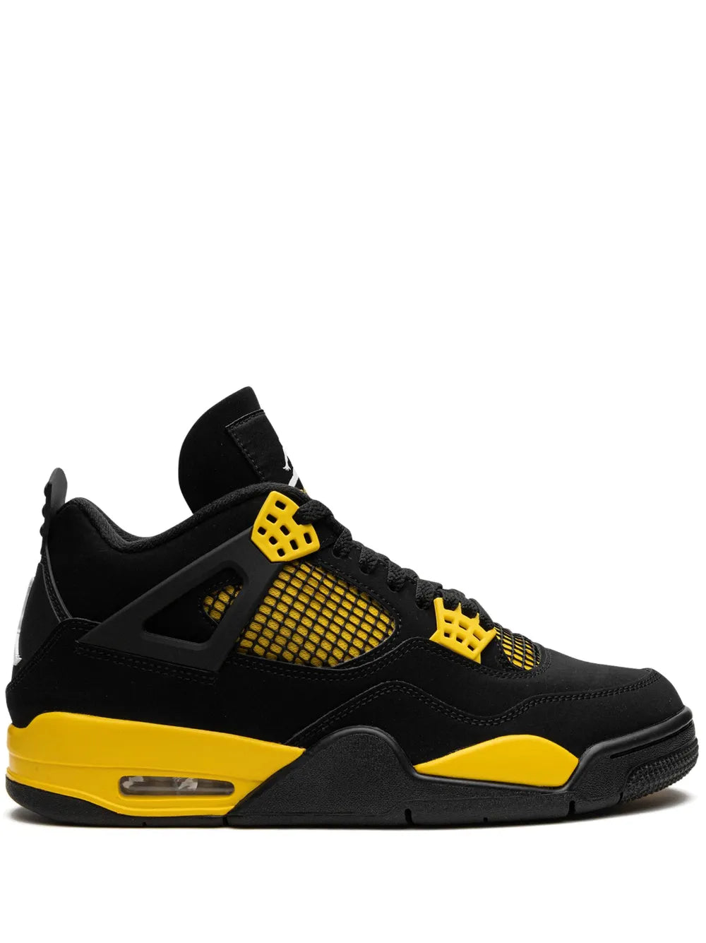 Exclusive Air Jordan 4 Retro Thunder 2023 Sneakers — Black — Size US M 11.5 - US W 13 — Front View