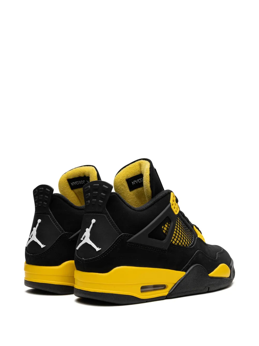 Exclusive Air Jordan 4 Retro Thunder 2023 Sneakers — Black — Size US M 11.5 - US W 13 — Back View