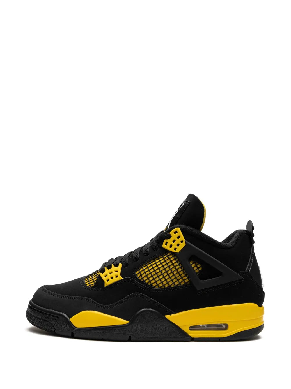 Exclusive Air Jordan 4 Retro Thunder 2023 Sneakers — Black — Size US M 11.5 - US W 13 — Detail View