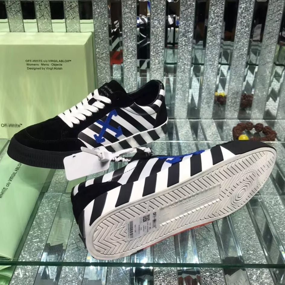 Exclusive Off-White  sneakers #62 — Black-yellow — Size 36 — Lifestyle View