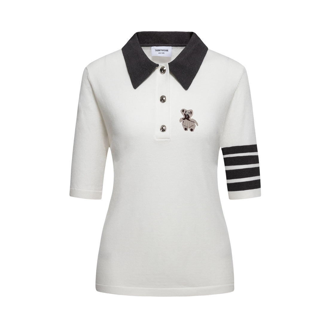 Exclusive MR.TOM  Women Bear POLO shirt — Black — Size 0/S — Side View