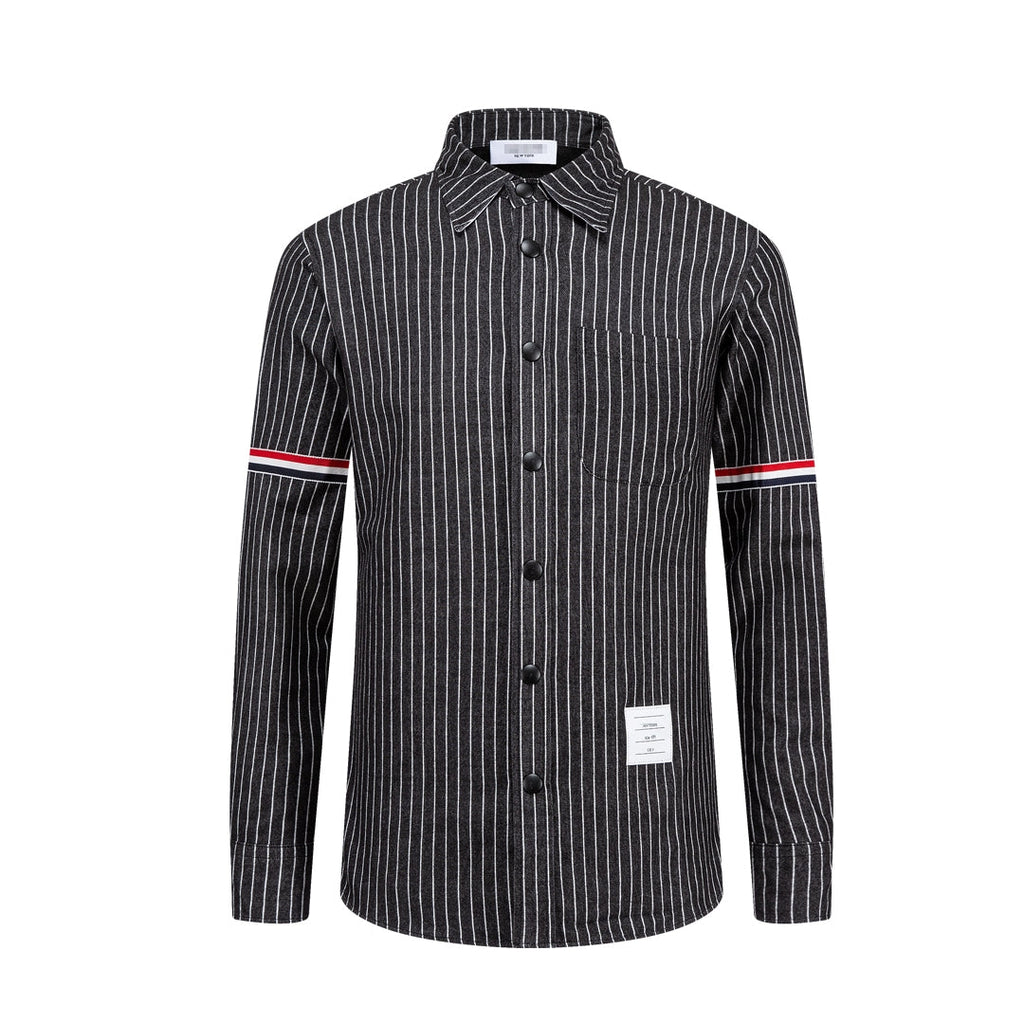 Exclusive Thom Browne 4-Bar Thick Shirt — Gray — Size 1/M — Top View