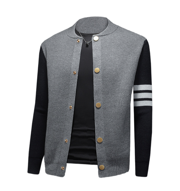 Exclusive Thom Browne  2025 Man Cardigan — Gray — Size 1/M — Side View