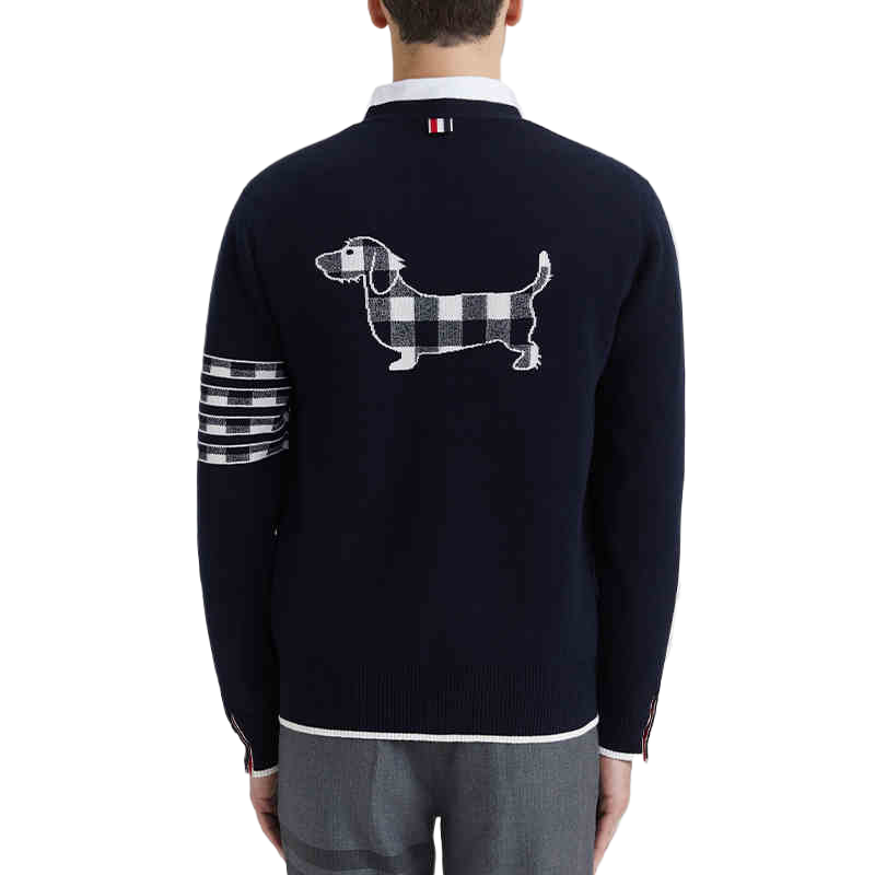 Exclusive Thom Browne Knitted Cardigan — Gray — Size 1/M — Side View