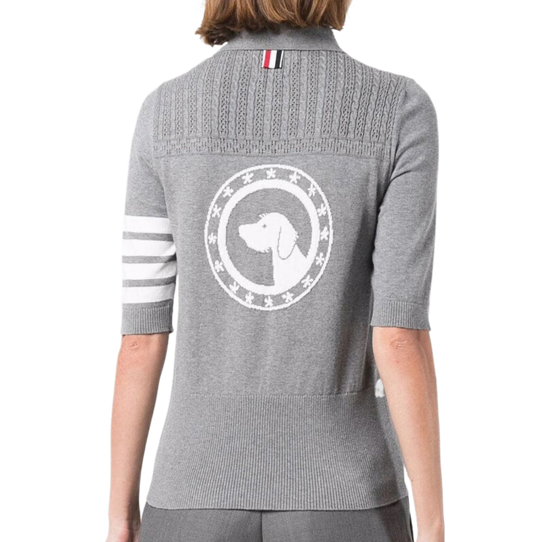 Exclusive MR.TOM  Women Bear POLO shirt — Gray — Size 0/S — Side View