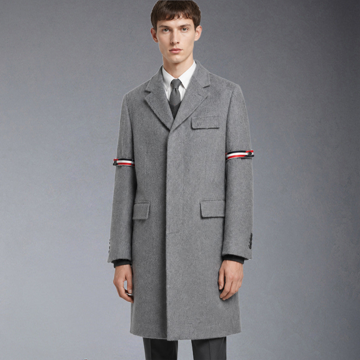 Exclusive Thom Browne Long Trench Coat — 1/M — Front View