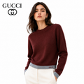 Exclusive Gucci Signature Crewneck Sweater in Bordeaux — S — Front View