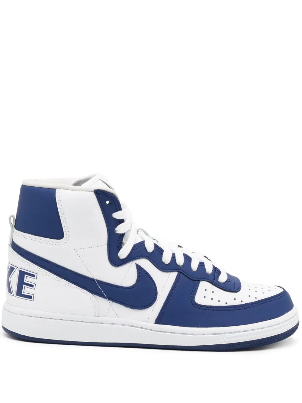 Exclusive Comme Des Gar ns Homme Plus Terminator High-Top Sneakers — Blue/White — Size US M 4 - US W 5.5 — Front View