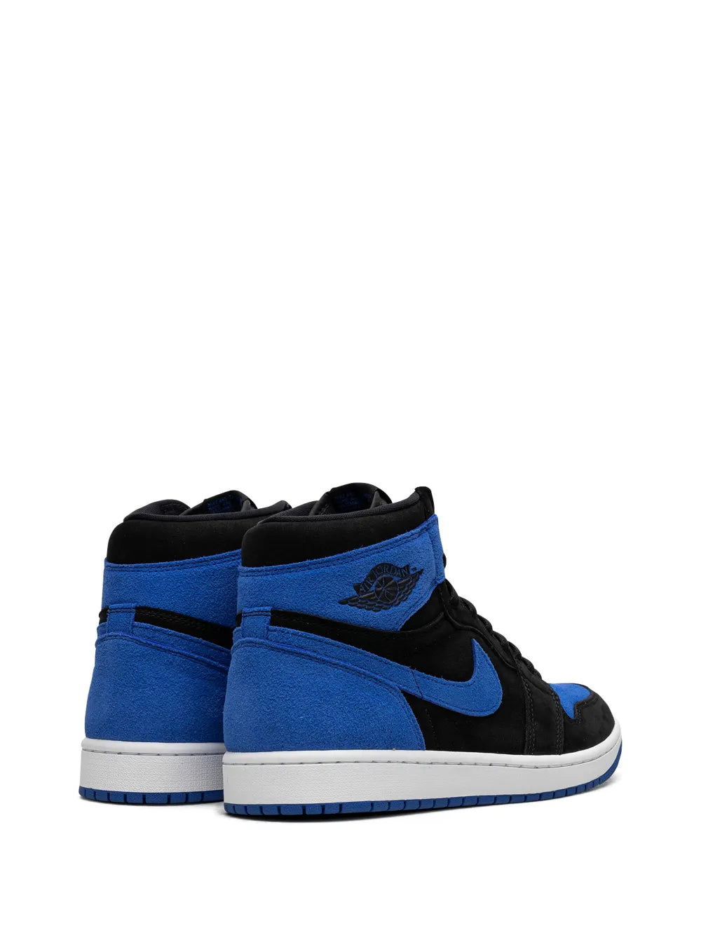 Exclusive Air Jordan 1 Royal Reimagined Sneakers — Black/Royal Blue — Size US M 11.5 - US W 13 — Back View