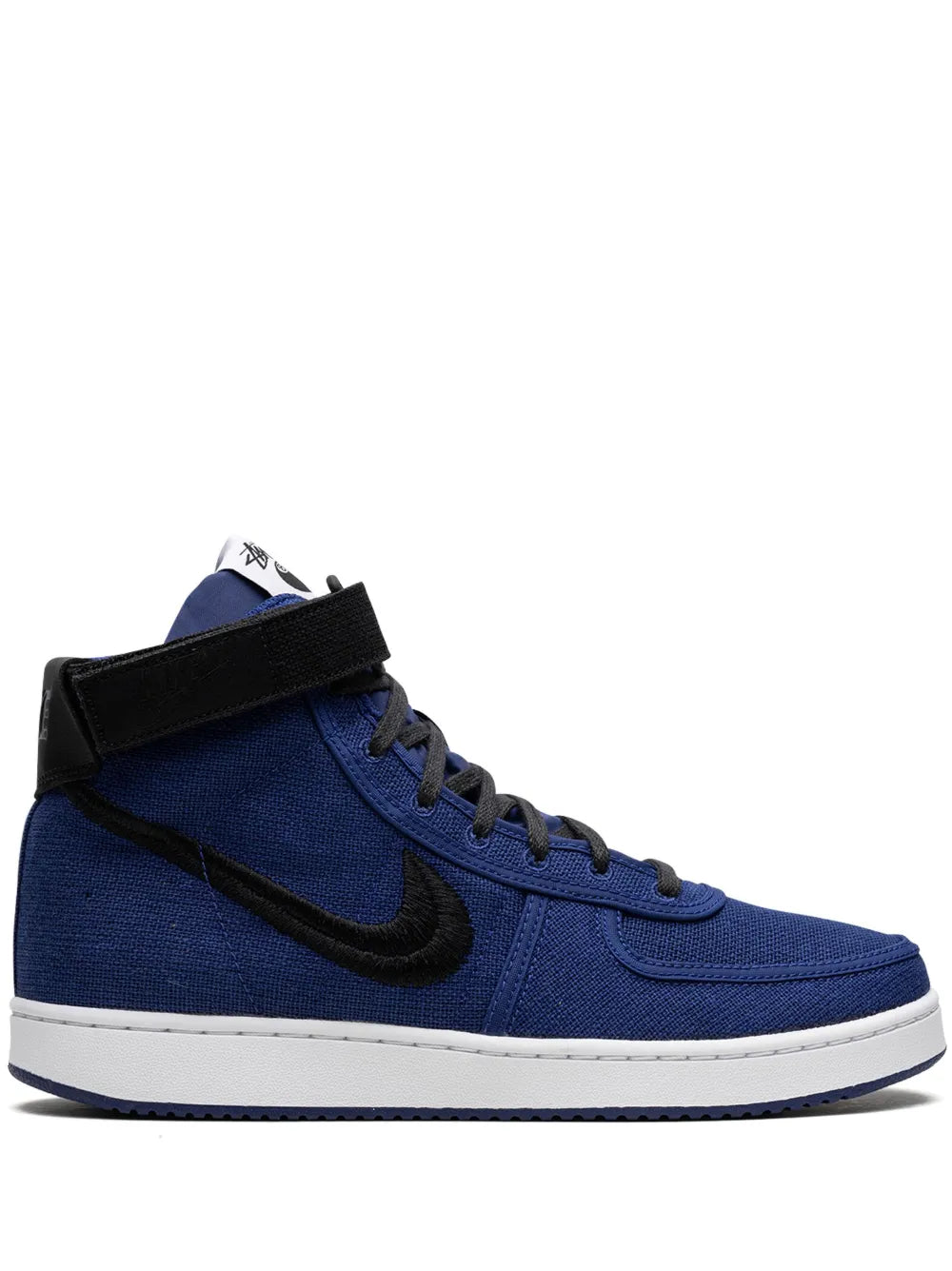 Exclusive Nike Vandal High Sp Stussy Deep Royal Blue Sneakers — Royal Blue/Black/White — Size US M 11 - US W 12.5 — Front View