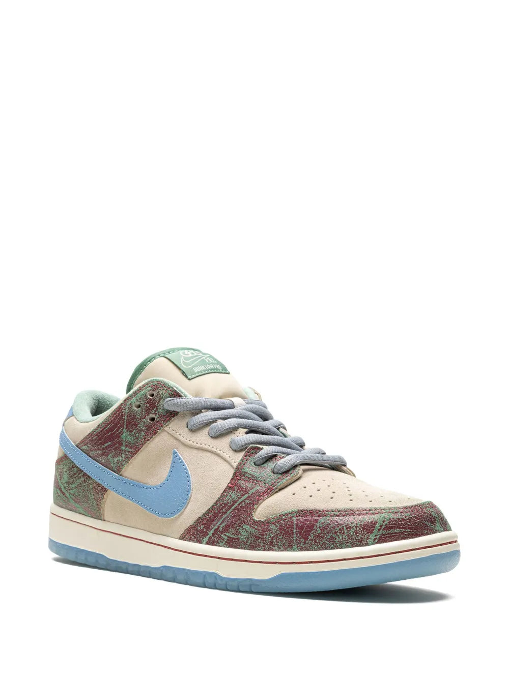 Exclusive Nike X Crenshaw Skate Club Sb Dunk Low Sneakers — Beige/Blue/Burgundy — Size US M 11 - US W 12.5 — Side View