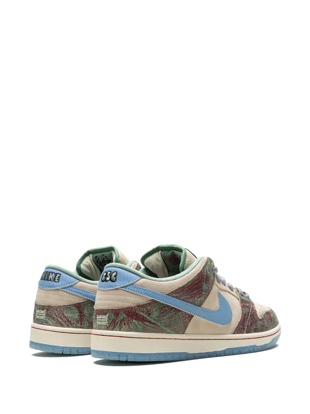 Exclusive Nike X Crenshaw Skate Club Sb Dunk Low Sneakers — Beige/Blue/Burgundy — Size US M 11 - US W 12.5 — Back View