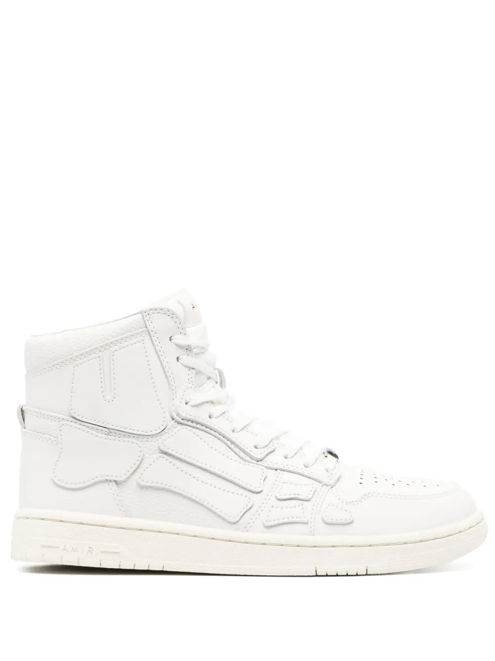 Exclusive Amiri Skel Appliqu Leather High-Top Sneakers — White — Size US M 10 - US W 11.5 — Front View