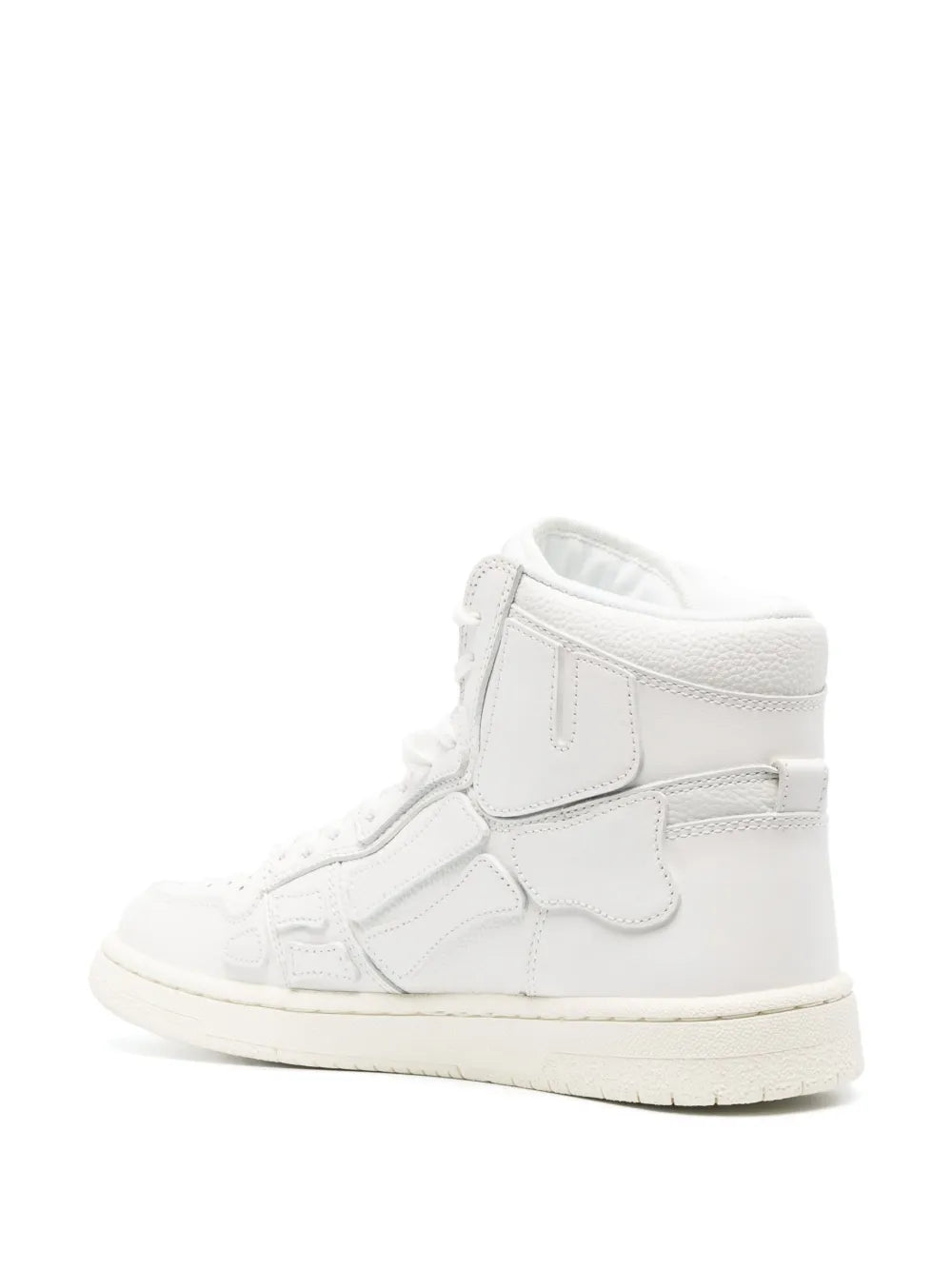 Exclusive Amiri Skel Appliqu Leather High-Top Sneakers — White — Size US M 10 - US W 11.5 — Back View