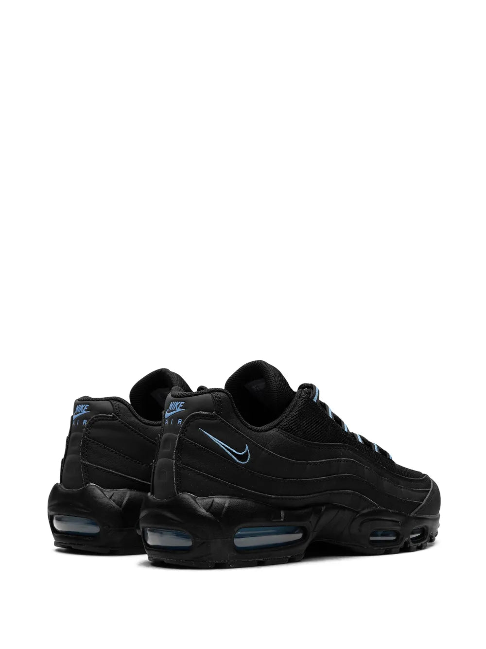 Exclusive Air Max 95 Black/University Blue Sneakers — Black/Blue — Size US M 9.5 - US W 11 — Back View
