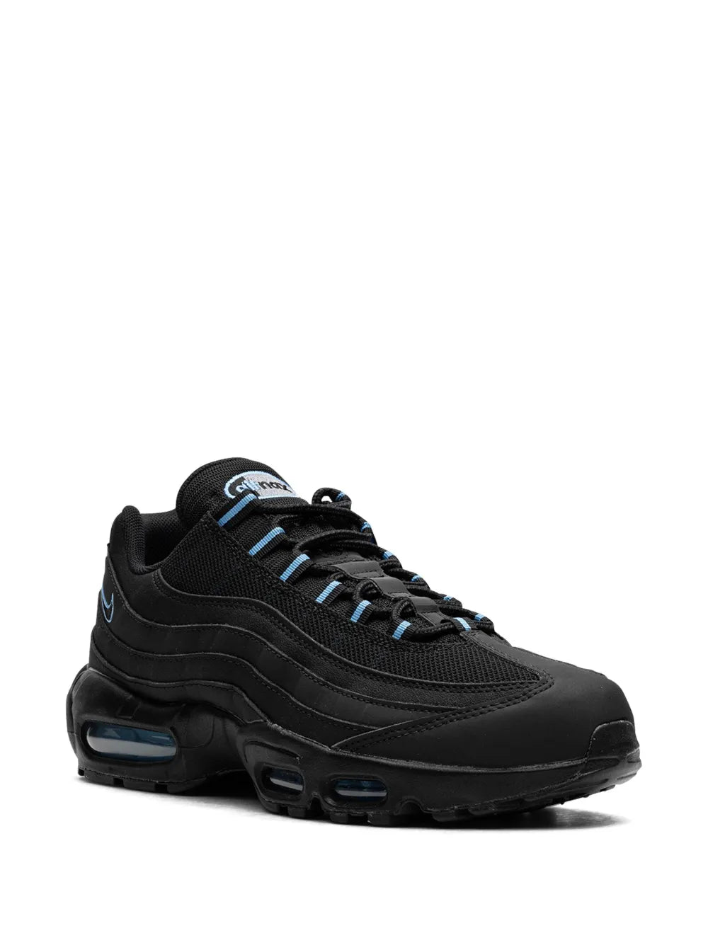 Exclusive Air Max 95 Black/University Blue Sneakers — Black/Blue — Size US M 9.5 - US W 11 — Side View
