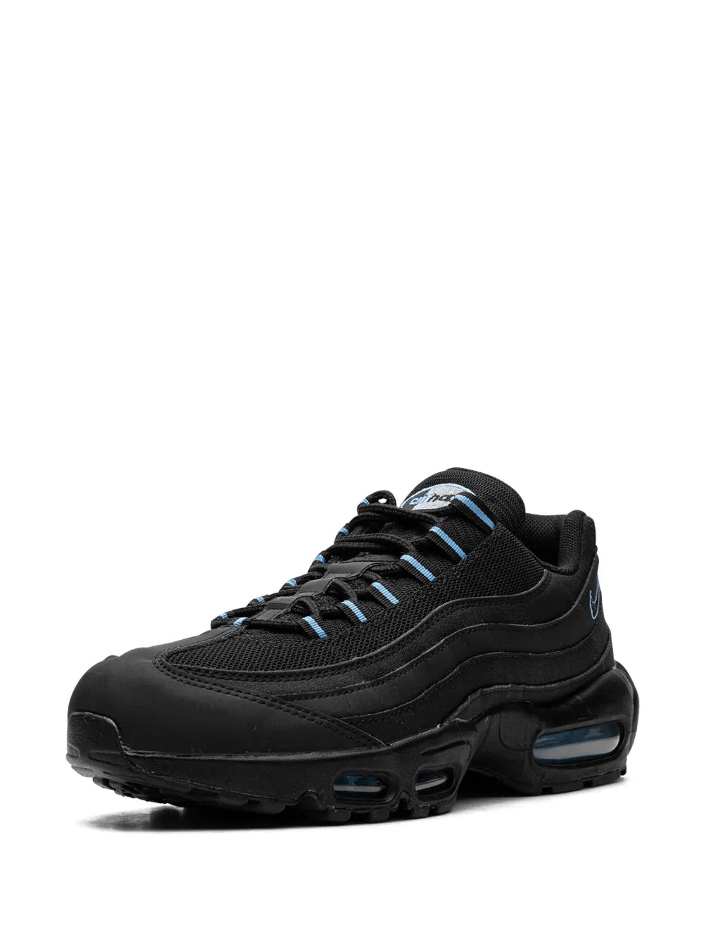 Exclusive Air Max 95 Black/University Blue Sneakers — Black/Blue — Size US M 9.5 - US W 11 — Detail View