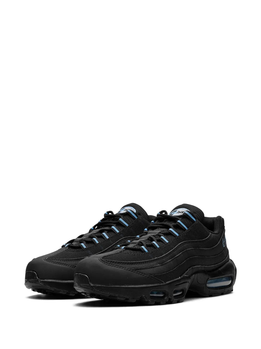 Exclusive Air Max 95 Black/University Blue Sneakers — Black/Blue — Size US M 9.5 - US W 11 — Top View