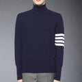 Exclusive Thom Browne 4-Bar Turtleneck sweater — Gray — Size 1/M — Front View
