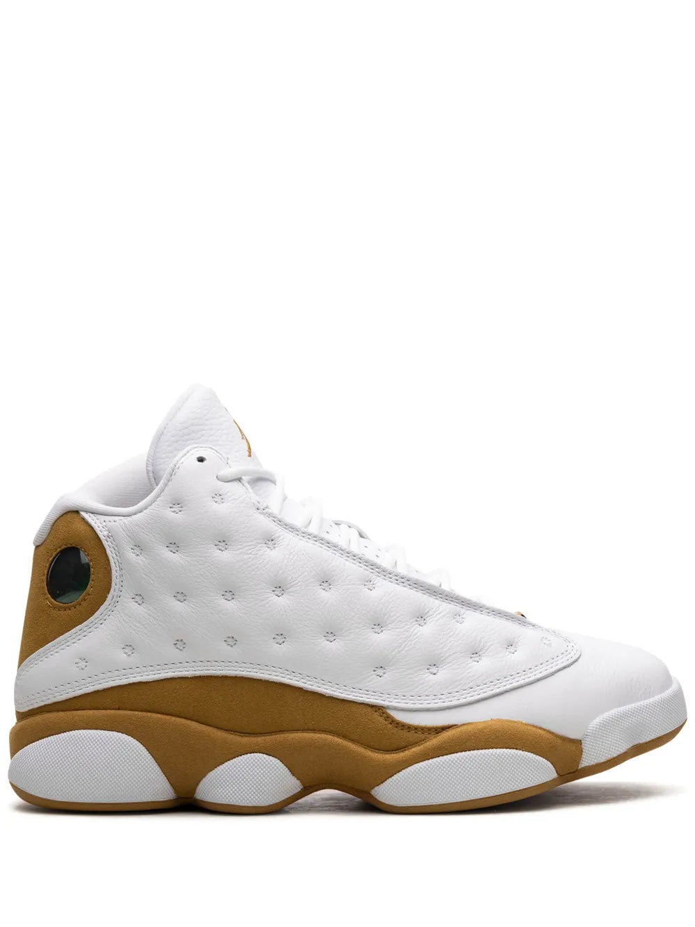 Exclusive Air Jordan 13 Wheat Sneakers — White/Wheat Brown — Size US M 4.5 - US W 6 — Front View