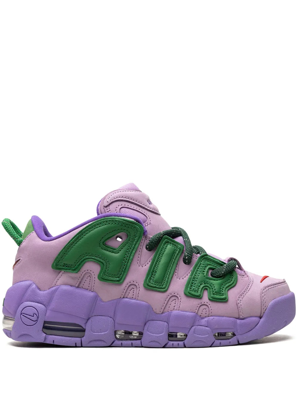 Exclusive Nike X Ambush Air More Uptempo Ambush - Lilac Sneakers — Purple/Green — Size US M 7 - US W 8.5 — Front View