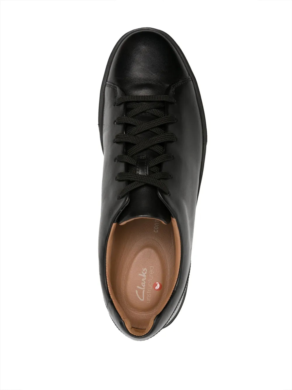Exclusive Clarks Un Costa Lace Leather Sneakers — Black — Size US M 7 - US W 8.5 — Top View
