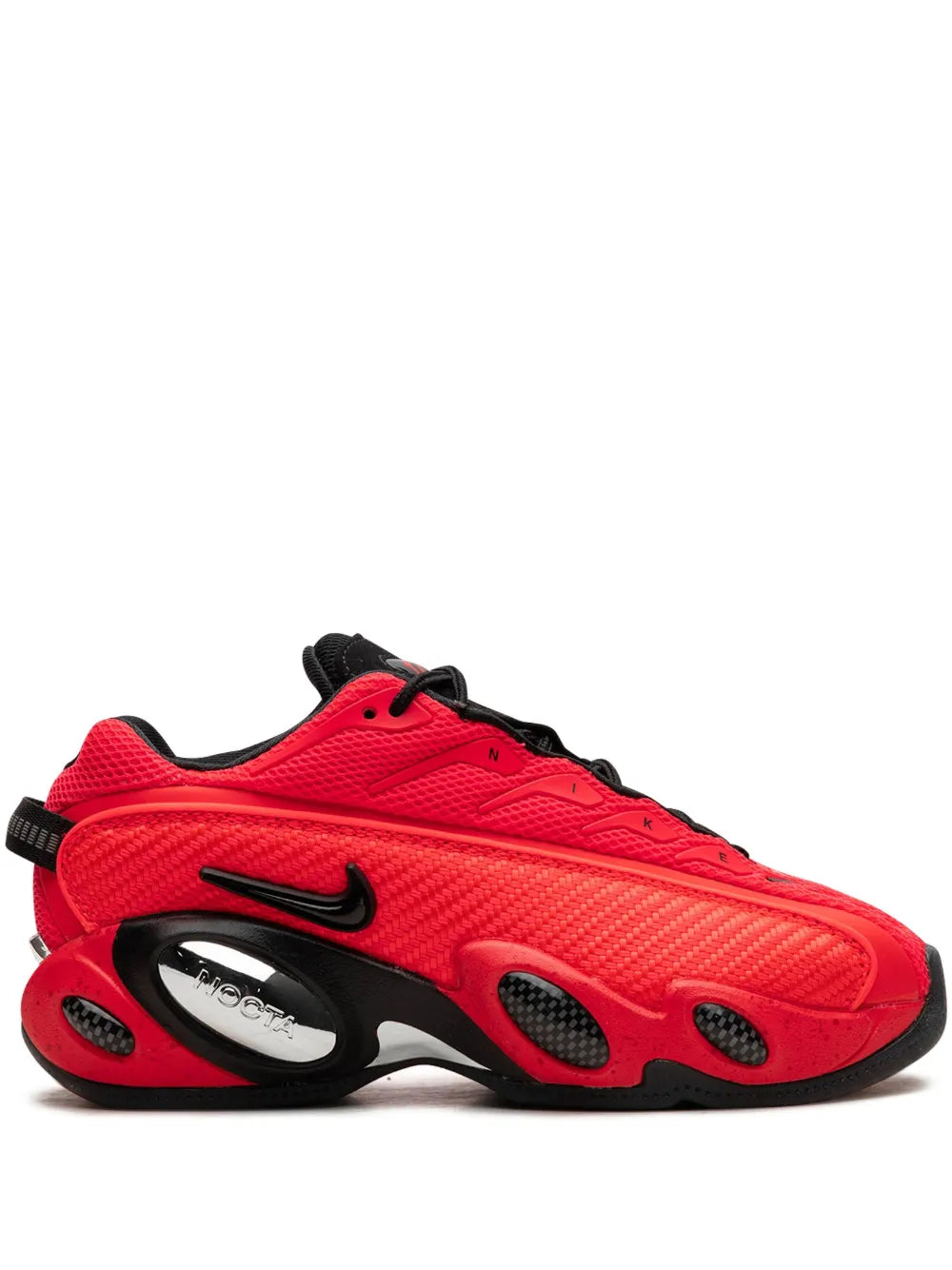 Exclusive Nike X Nocta Glide Bright Crimson Sneakers — Crimson/Black — Size US M 3.5 - US W 5 — Front View