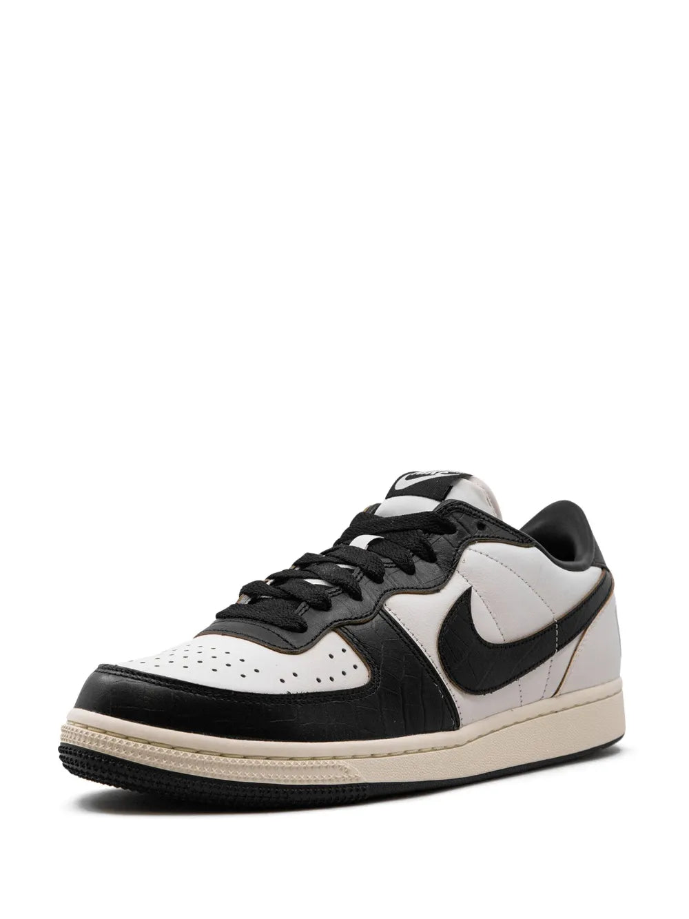 Exclusive Nike Terminator Low Black/Croc Sneakers — White/Black — Size US M 10.5 - US W 12 — Back View