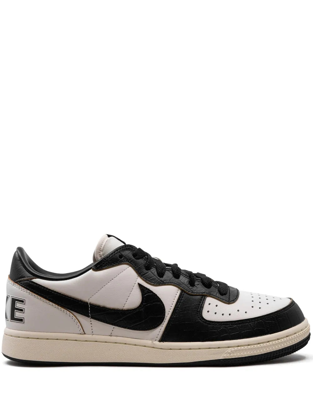 Exclusive Nike Terminator Low Black/Croc Sneakers — White/Black — Size US M 10.5 - US W 12 — Front View
