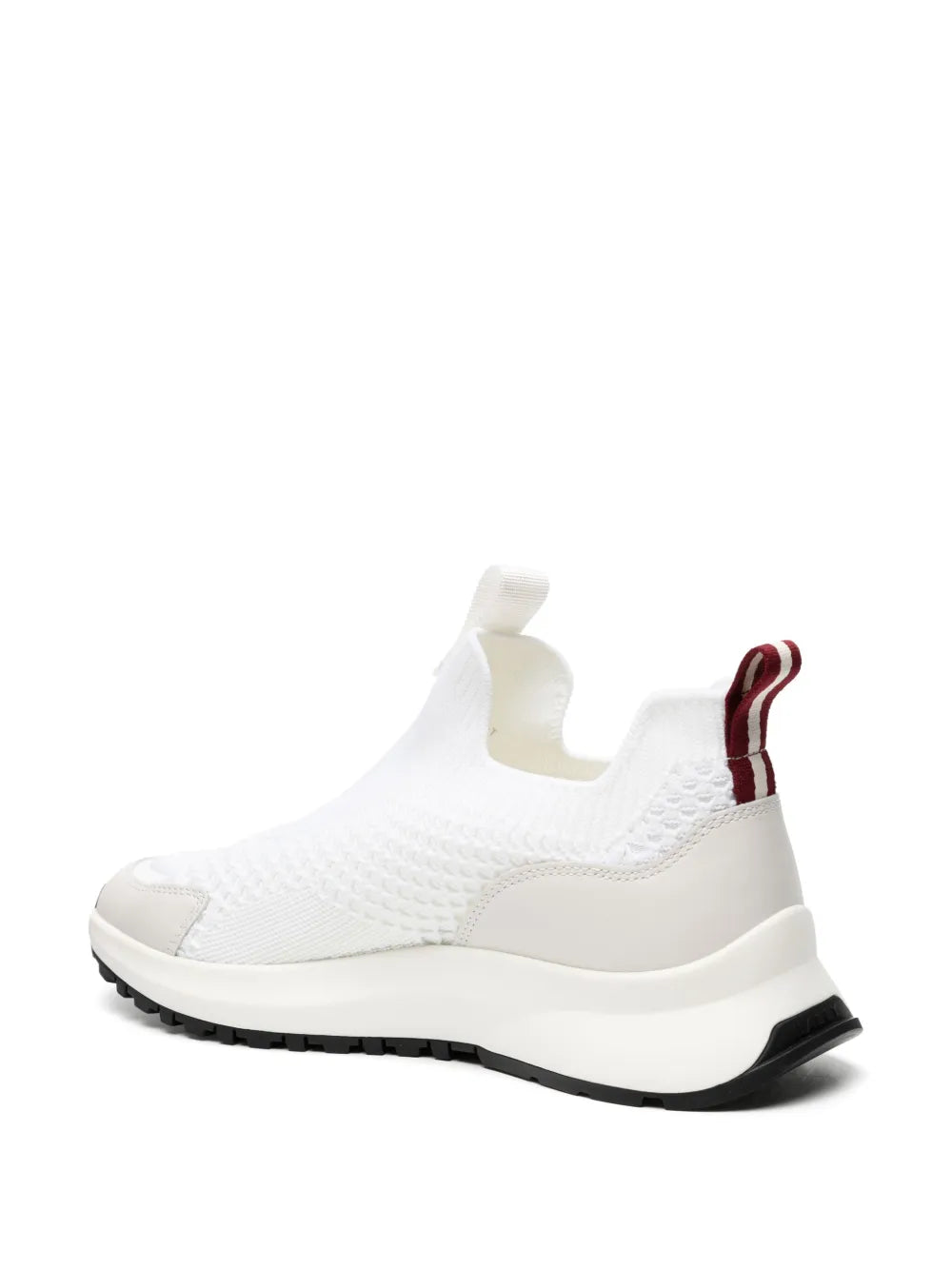 Exclusive Bally Outline Logo-Patch Sneakers — Off-White — Size US M 6.5 - US W 8 — Back View