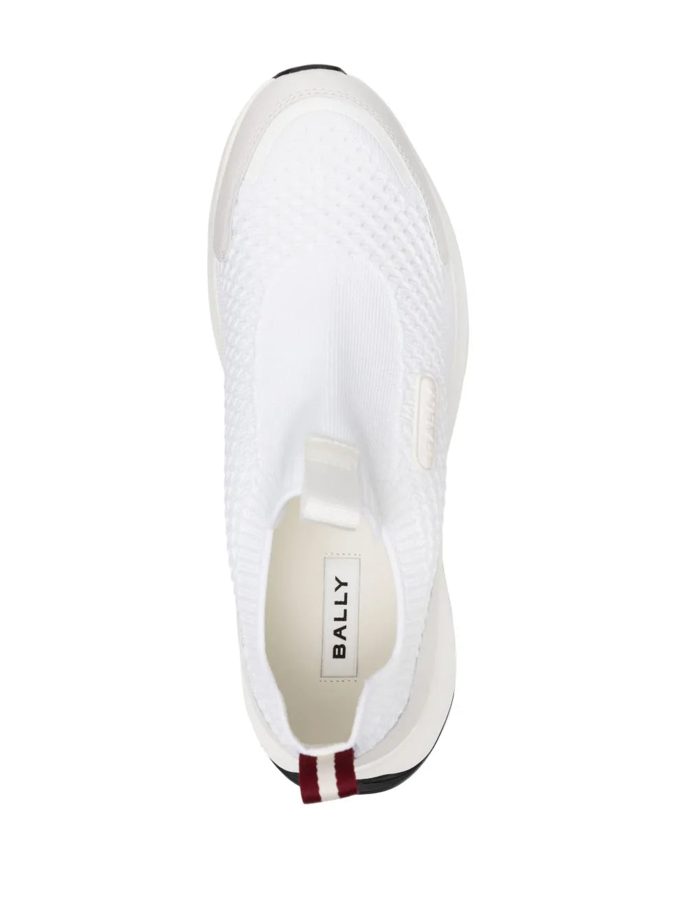 Exclusive Bally Outline Logo-Patch Sneakers — Off-White — Size US M 6.5 - US W 8 — Top View