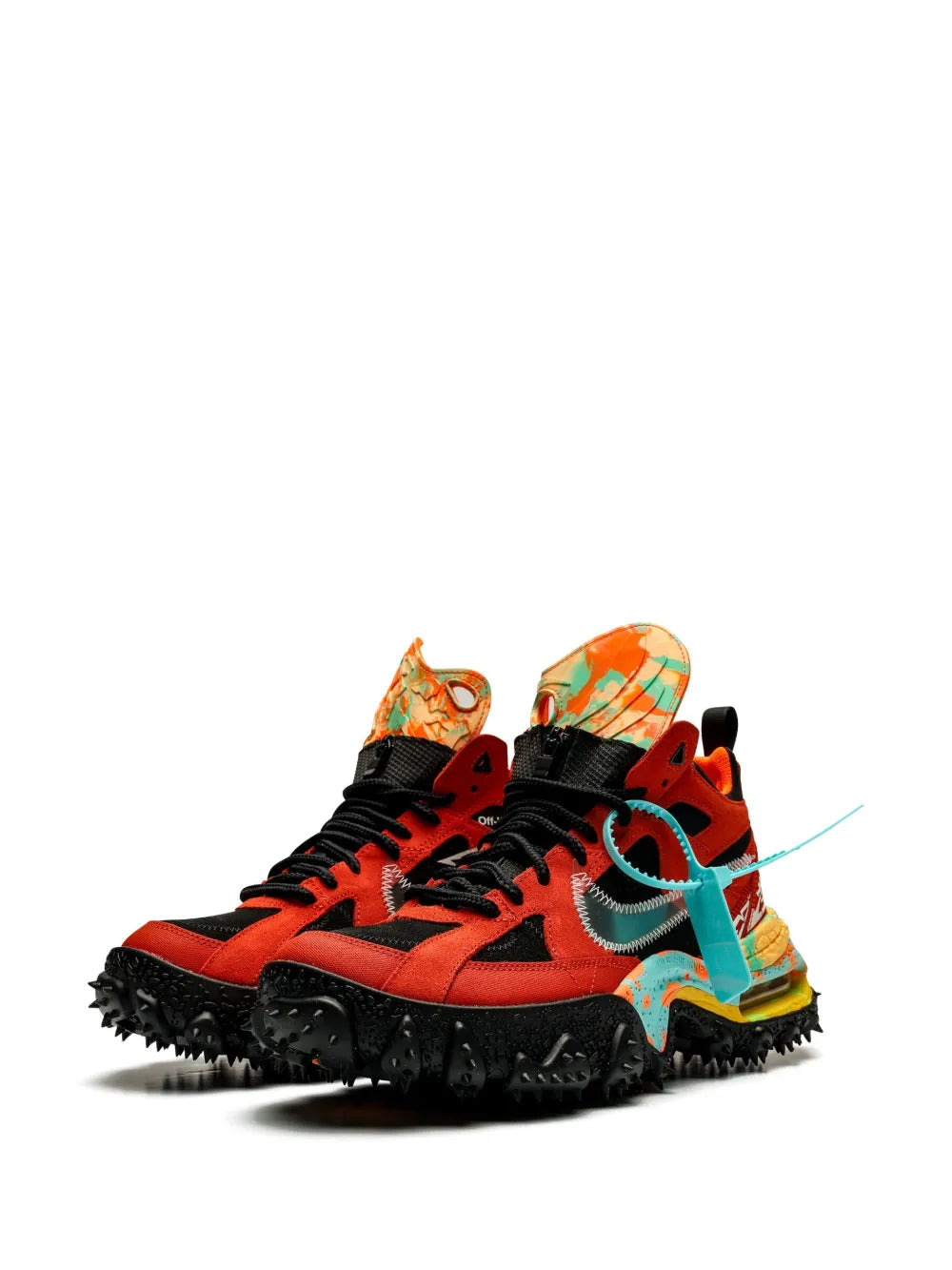 Exclusive Nike X Off-White Air Terra Forma Mantra Orange Sneakers — Red — Size US M 6.5 - US W 8 — Back View