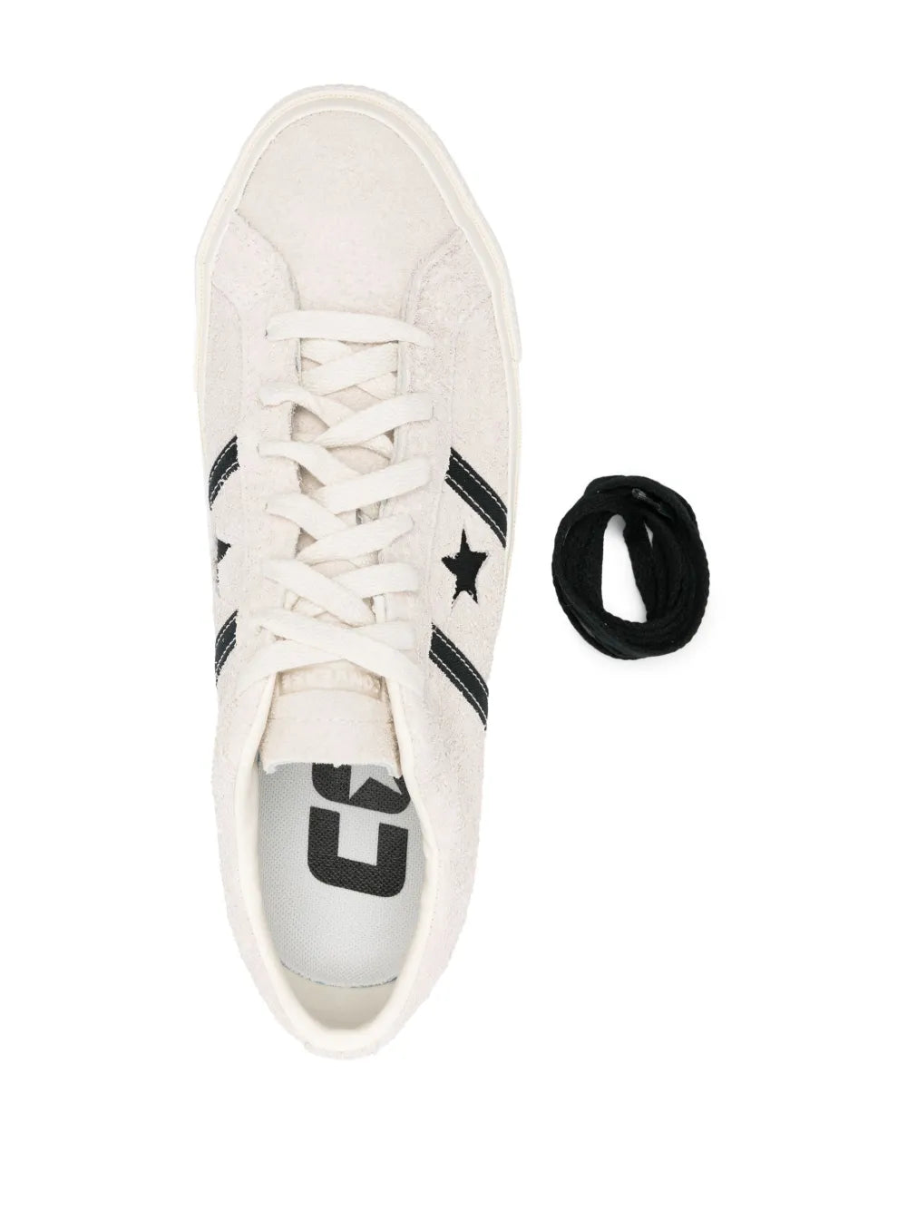 Exclusive Converse One Star Academy Pro Suede Sneakers — Light Beige/Black — Size US M 6 - US W 7.5 — Top View