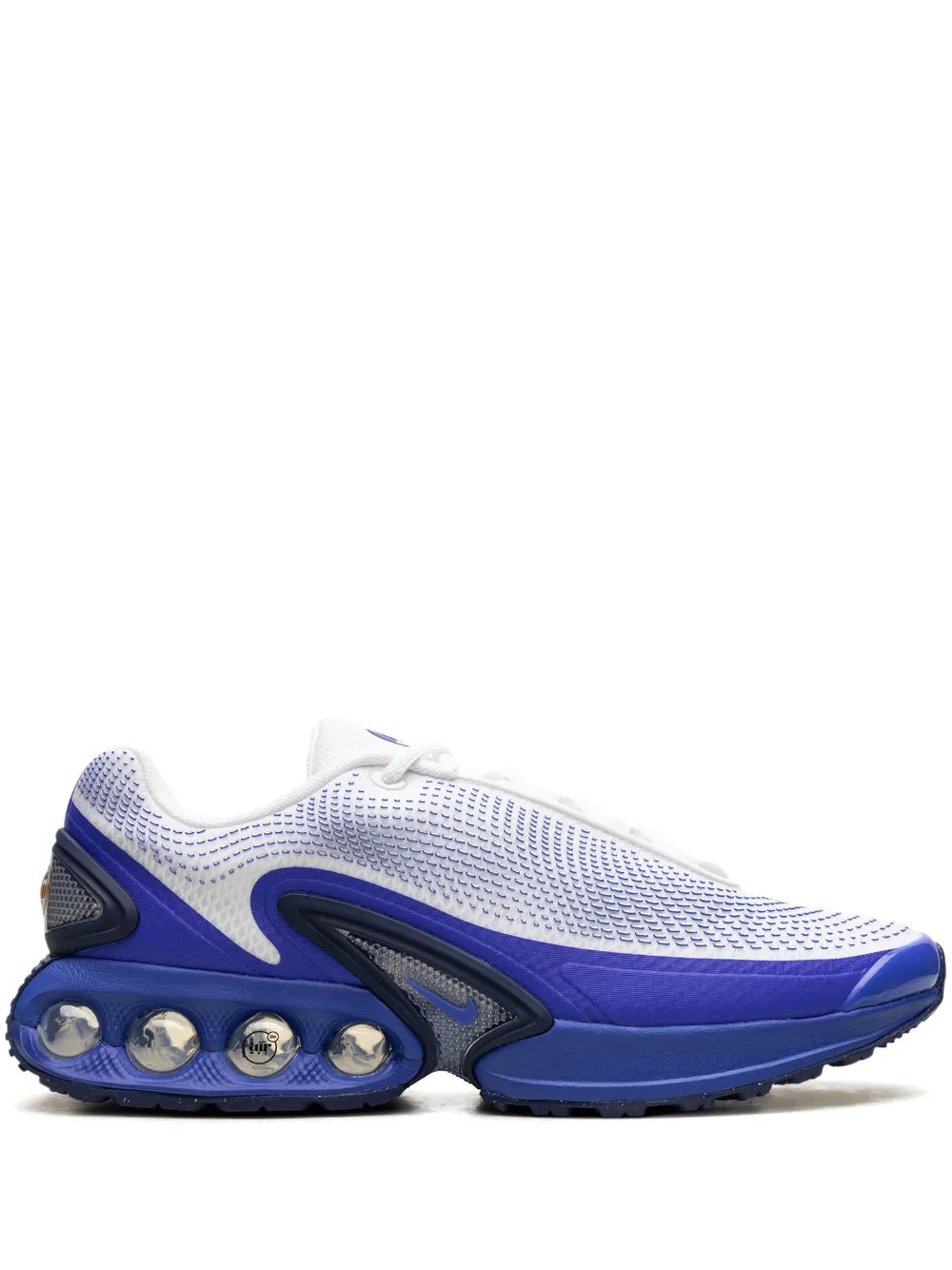 Exclusive Air Max Dn White / Racer Blue Sneakers — Royal Blue/White — Size US M 4.5 - US W 6 — Front View