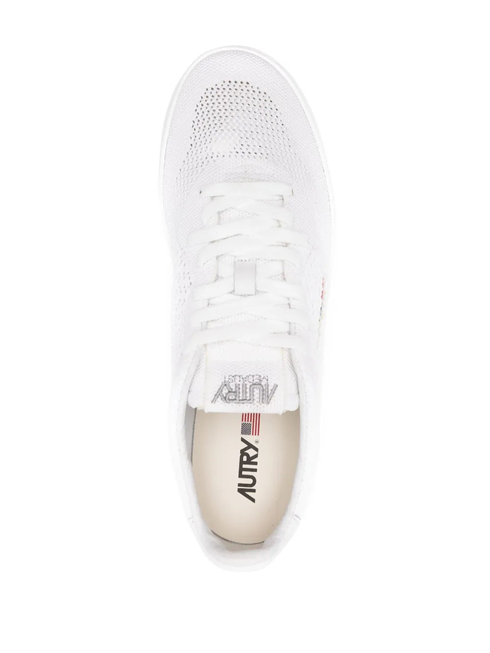 Exclusive Autry Easeknit Medalist Sneakers — White — Size US M 7.5 - US W 9 — Top View