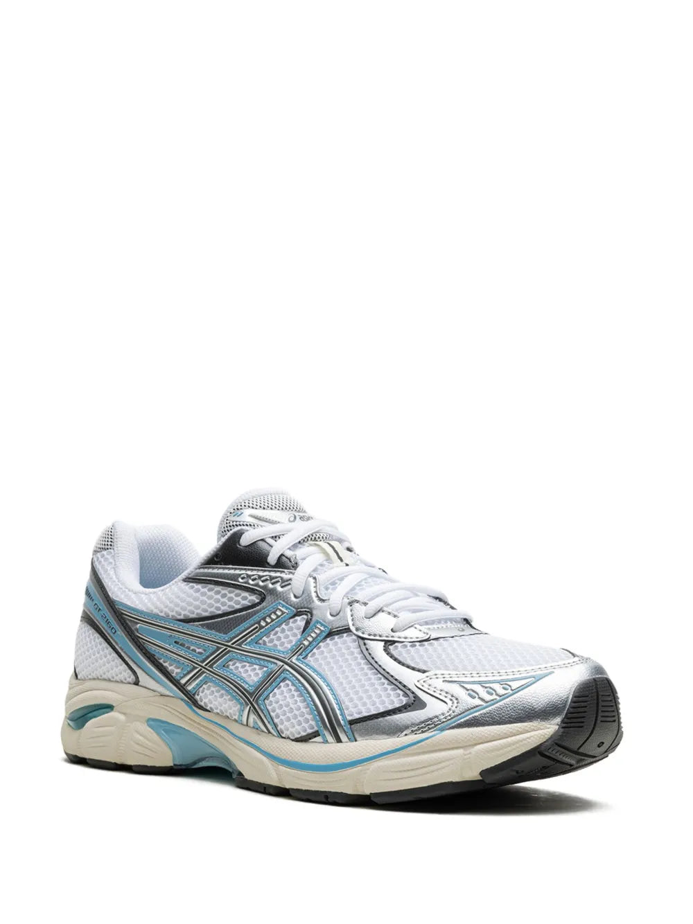 Exclusive Asics Gt-2160 White/Pure Silver Sneakers — White/Silver-Tone/Blue — Size US M 9.5 - US W 11 — Side View