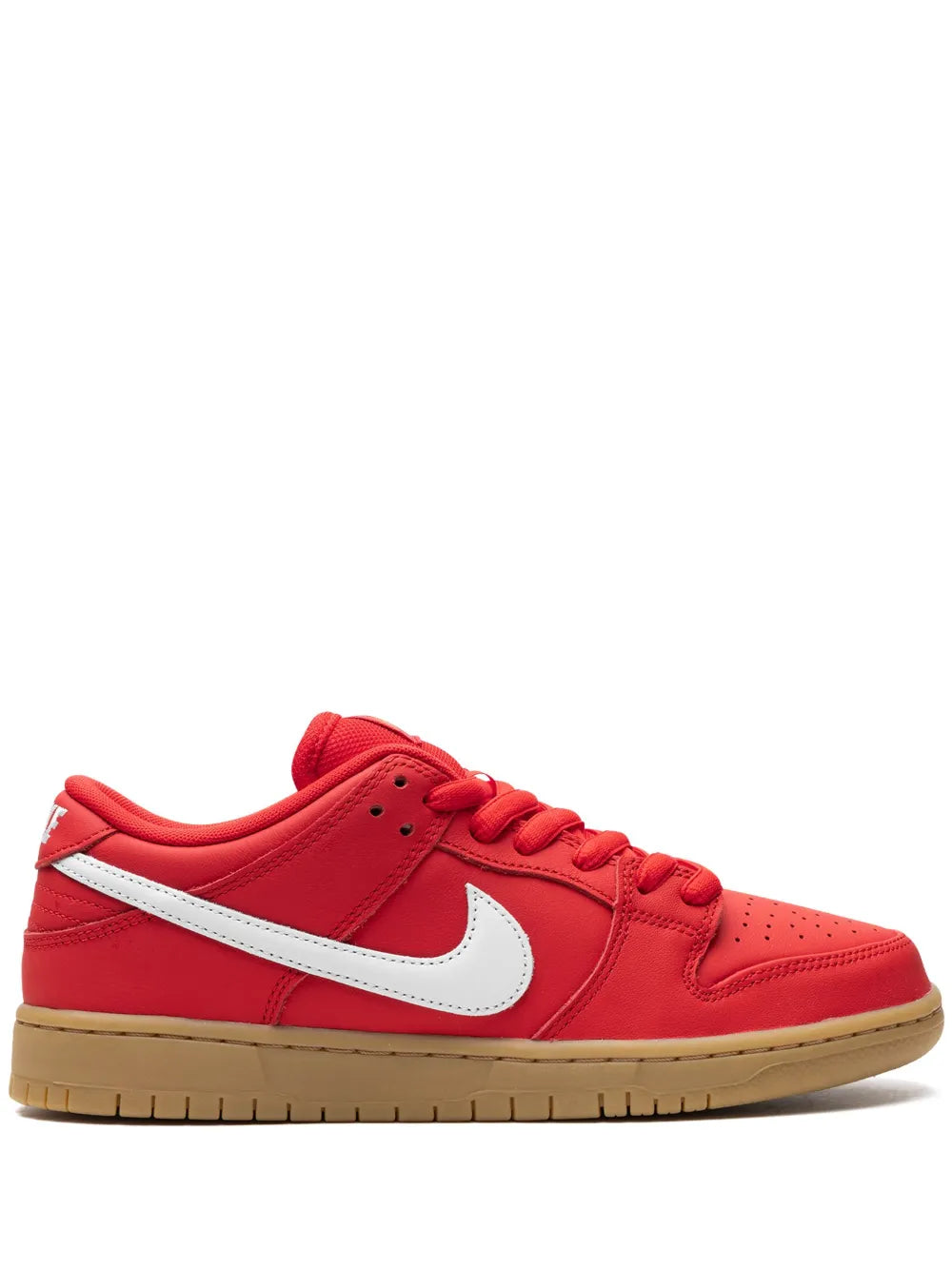 Exclusive Nike Sb Dunk Low Pro University Red/Gum Sneakers — Red/White — Size US M 10.5 - US W 12 — Front View