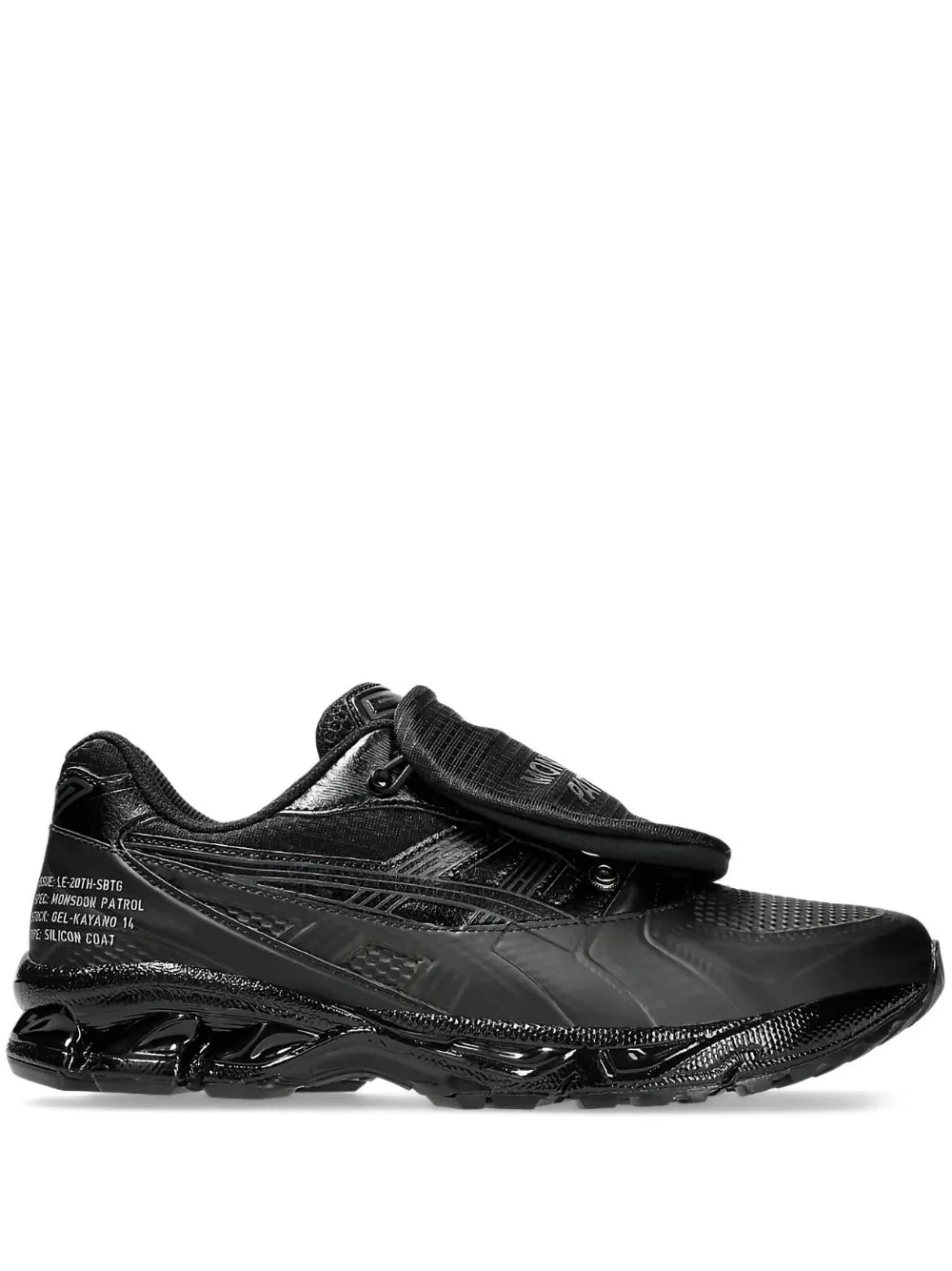 Exclusive Asics X Monsoon Patrol Gel-Kayano 14 Black Sneakers — Black — Size US M 11.5 - US W 13 — Front View